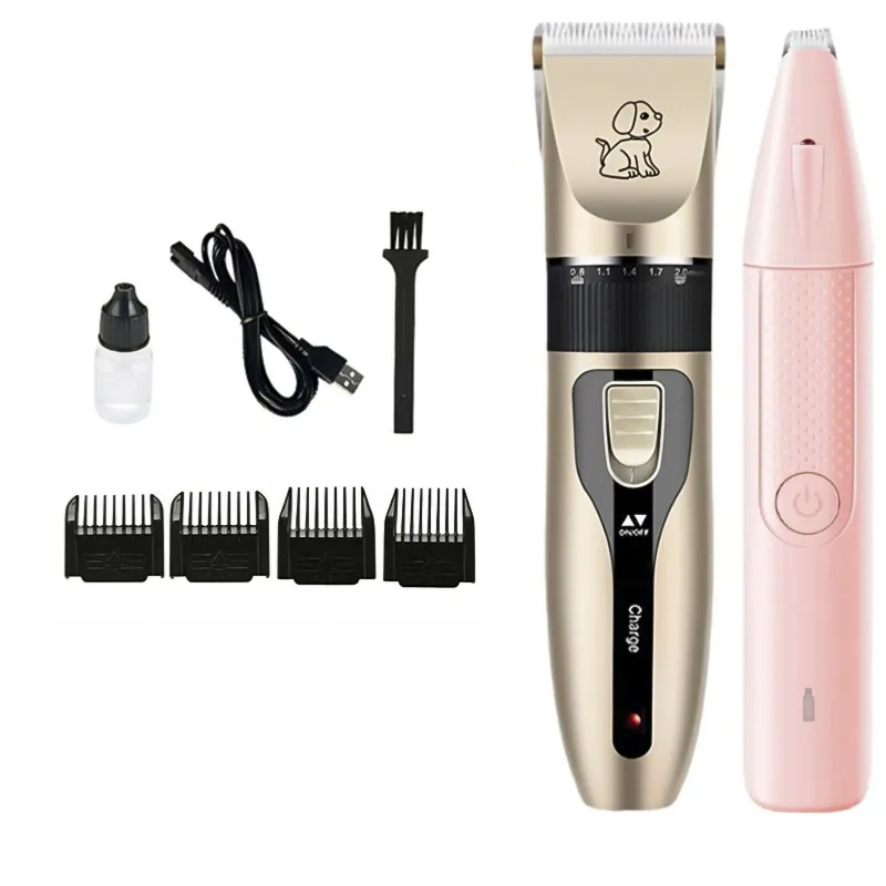 Máquina de tosquiar para cães sem fios e ultrassónica, com motor silencioso