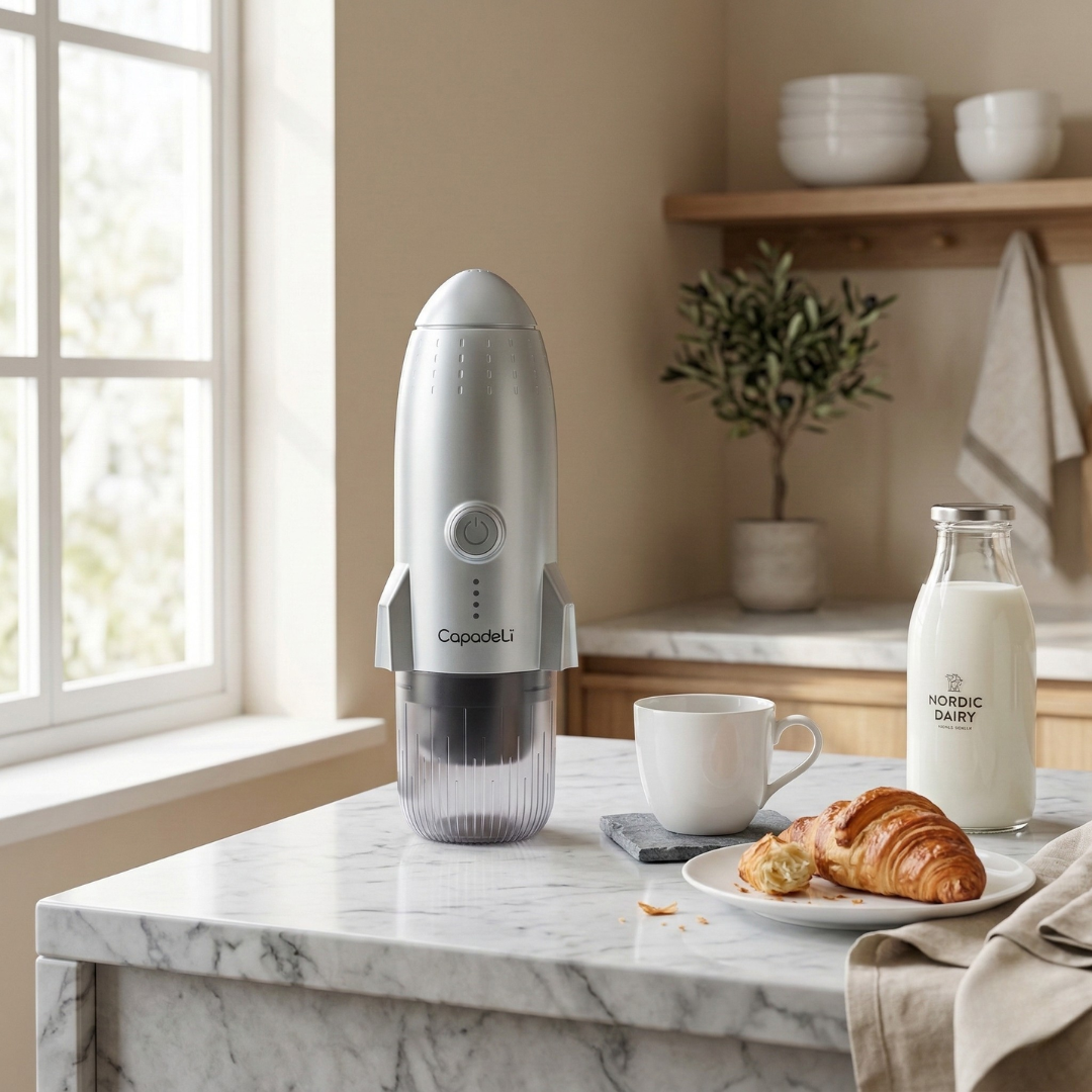 Portable Self-Heating Espresso Machine — Compact Electric Brew Device