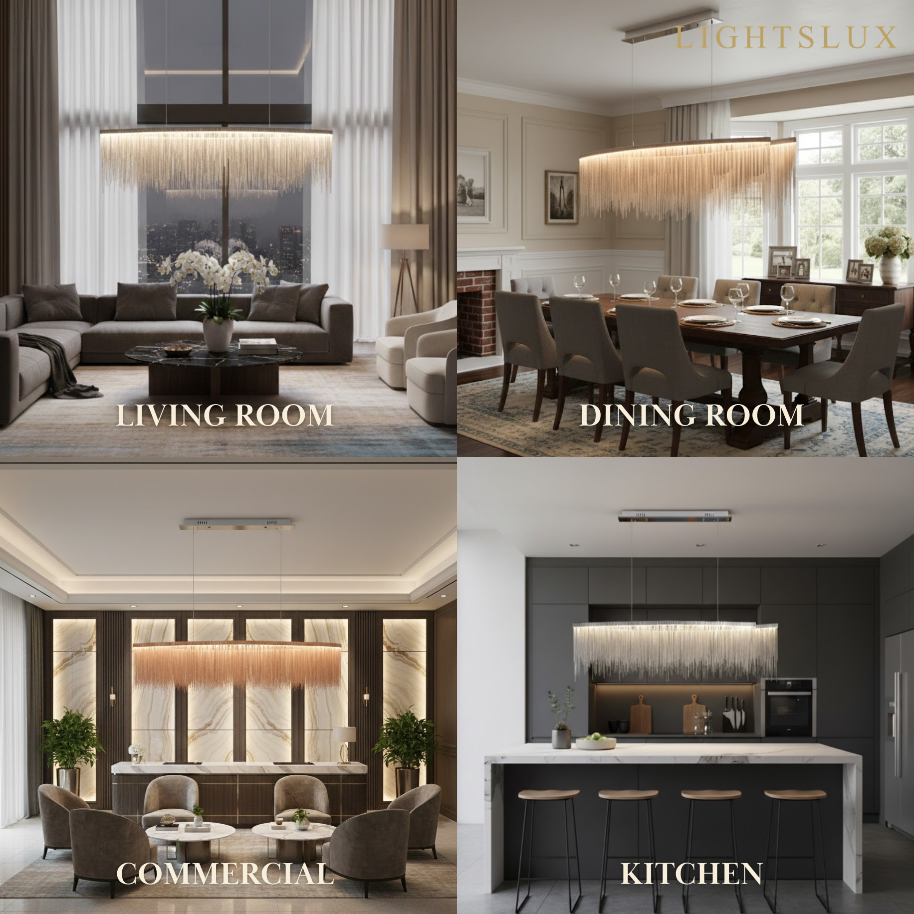 Suspension Royal or ou chrome – Luminaire en métal avec pampilles de luxe pour salle à manger - Flindria