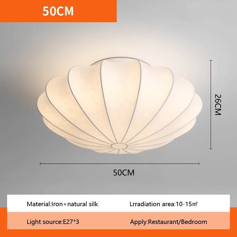 Zen Glow japanskinspirert silkeloftslampe — varmt lys