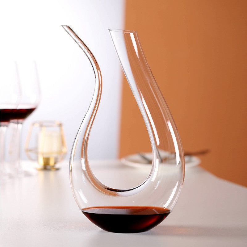 Luminara Santa Rosa kristallen wijnkaraf — aererend ontwerp van 1.5 liter, moderne abstracte vorm