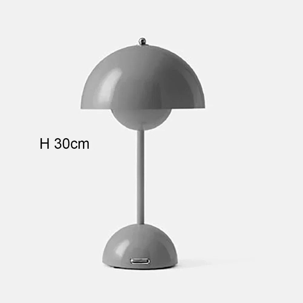 Lampe de table nordique en forme de champignon avec LED — Éclairage sans fil rechargeable