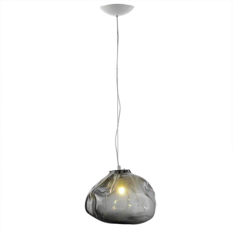 Glas-Kronleuchter „Golden Glow Cascade“ – integrierte LED-Beleuchtung