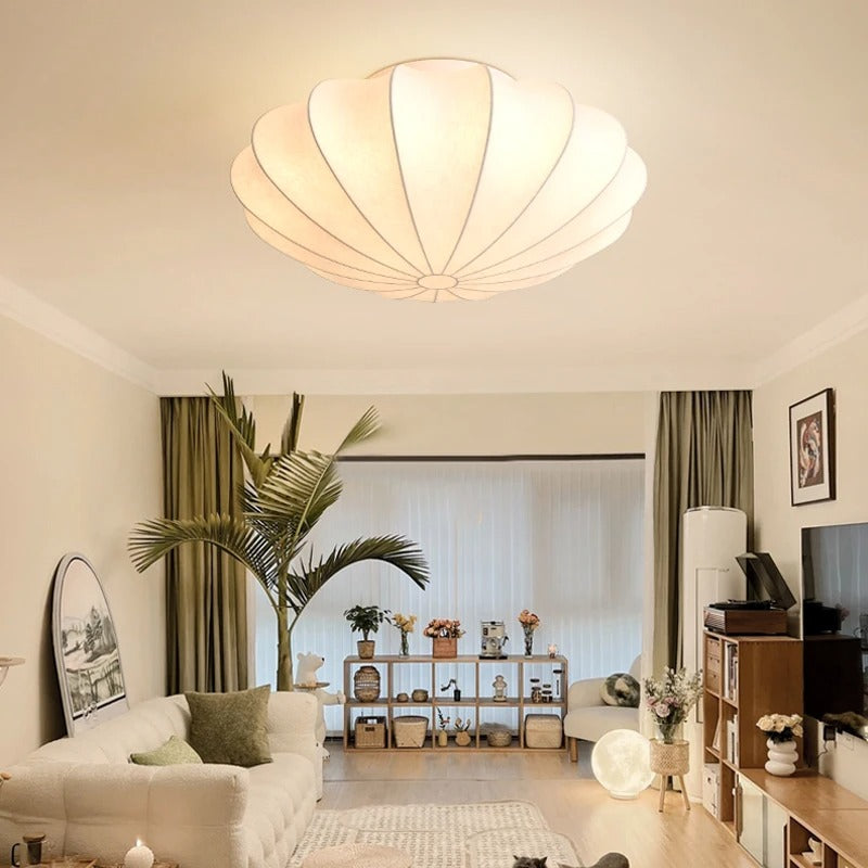 Zen Glow japanskinspirert silkeloftslampe — varmt lys
