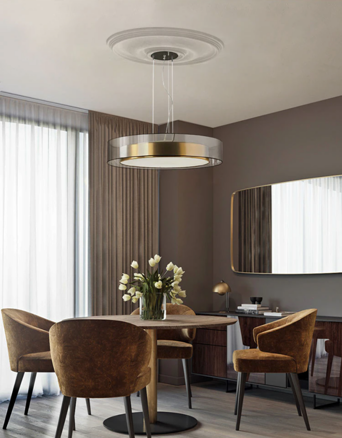 Zentra TriLight plafon sufitowy LED — smukła okrągła forma, regulacja temperatury barwowej 3000K 4000K 5000K