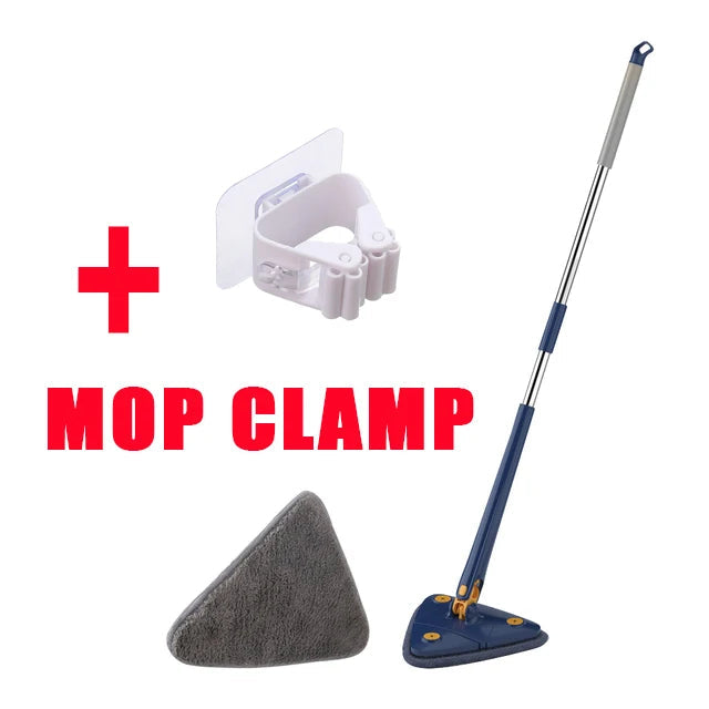 Telescopic Triangle Floor Mop — 360° Rotatable Wet & Dry Cleaner