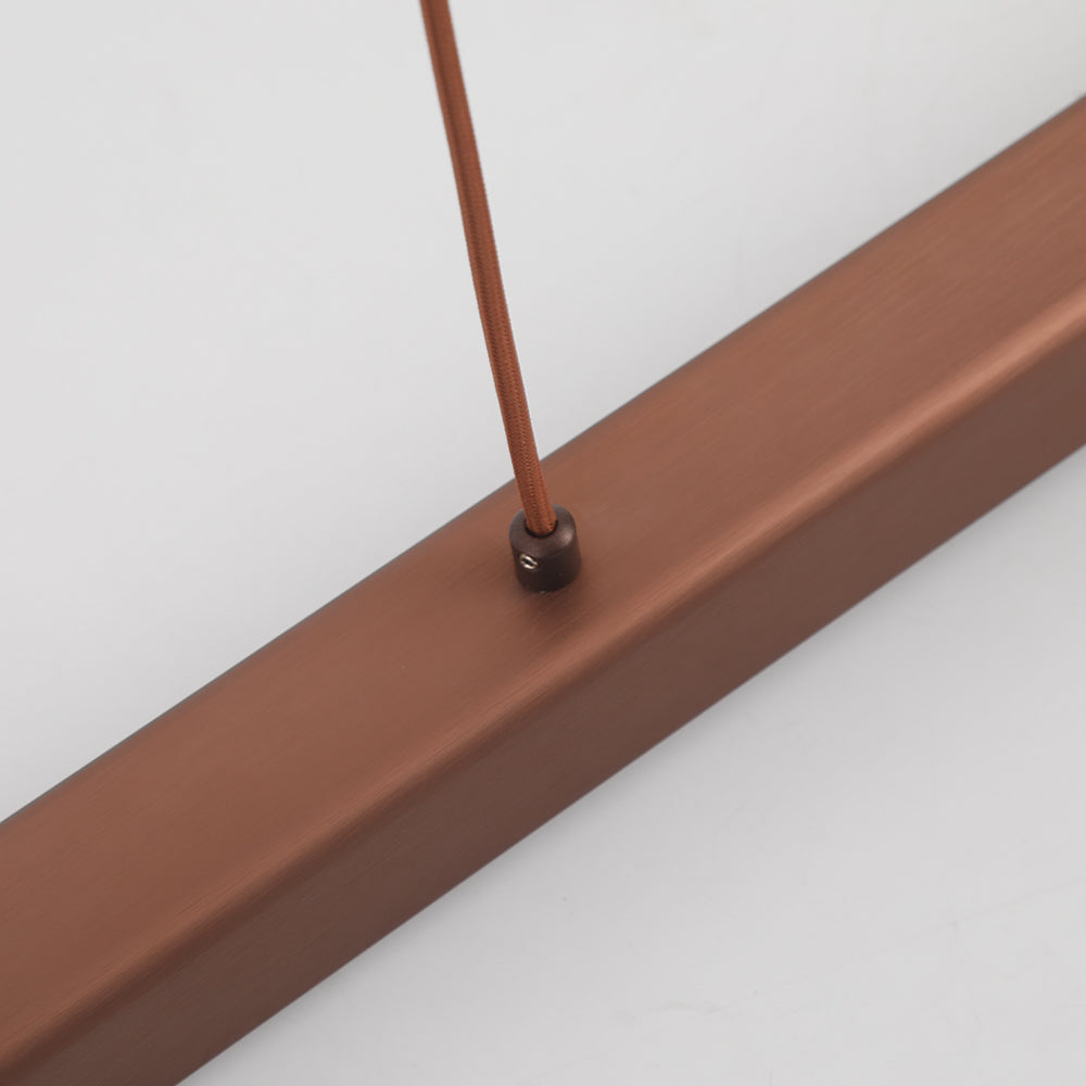 Liniowa lampa wisząca LED Nexis — czarny i brązowy metal