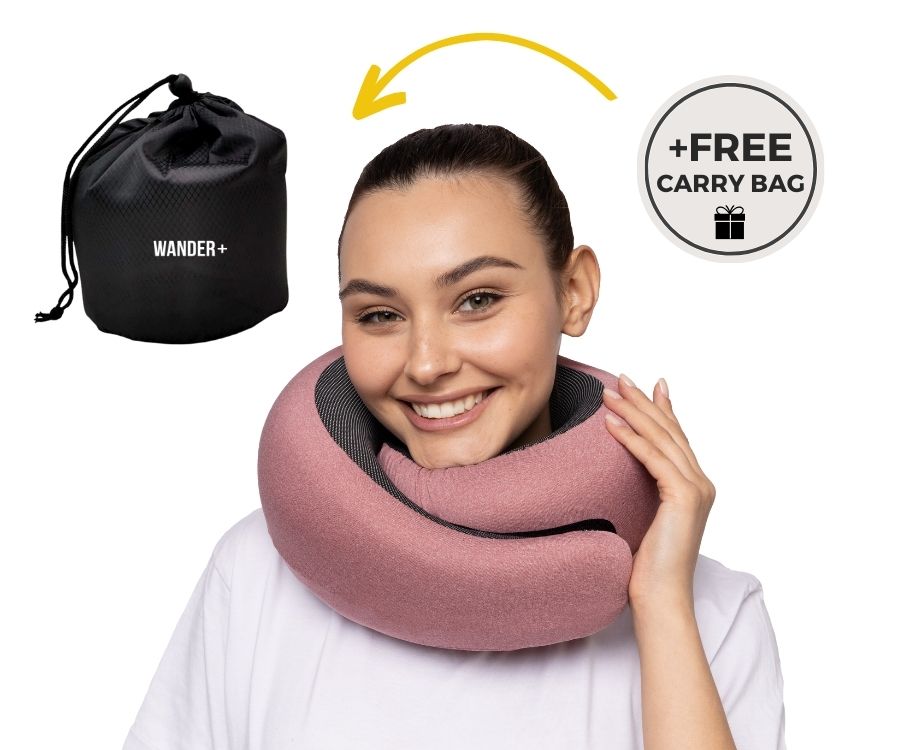 Memory Foam Travel Neck Pillow — Ergonomic Contour Fit, Compact Carry Size