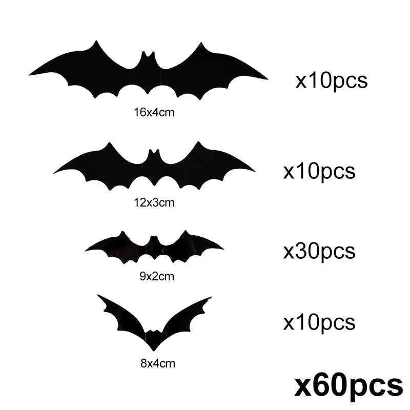 3D PVCハロウィンコウモリ壁用ステッカー | Filindra