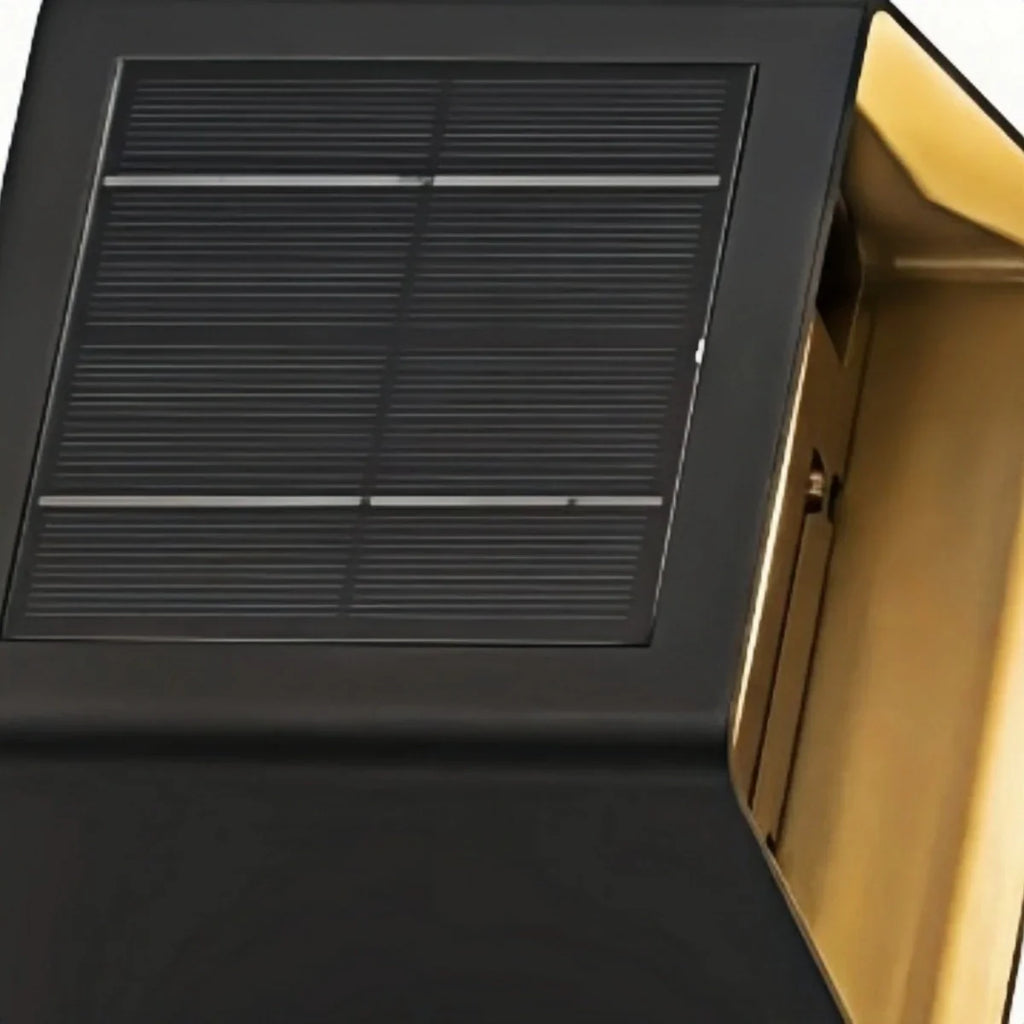 Aplique de pared exterior minimalista de acero inoxidable – Luz exterior moderna con energía solar o cableada - Flindria