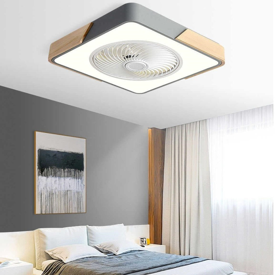 Moderne Holzdeckenventilatoren mit energiesparender LED-Beleuchtung