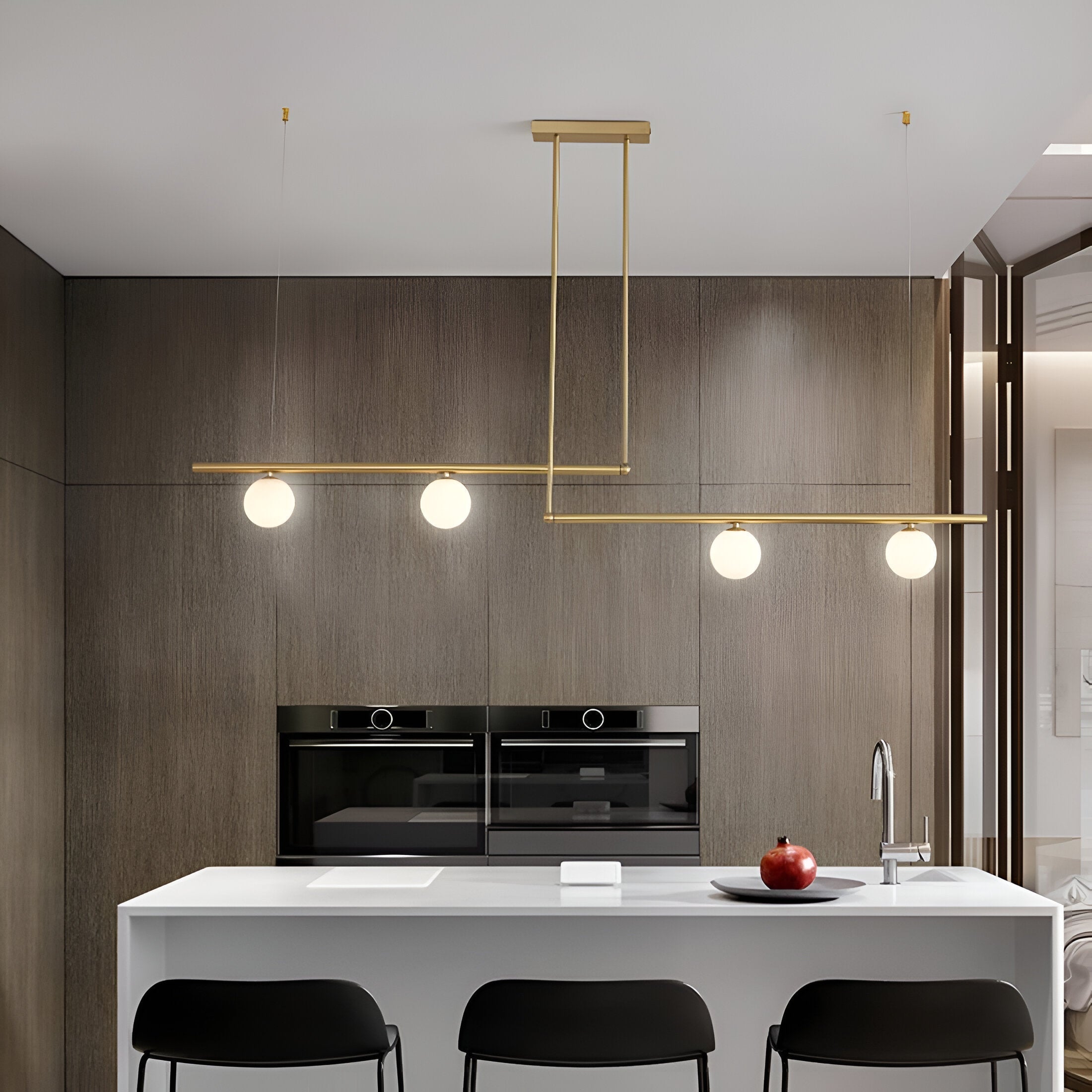 Velora nordische Glaspendelleuchte für Esszimmer und Küchen