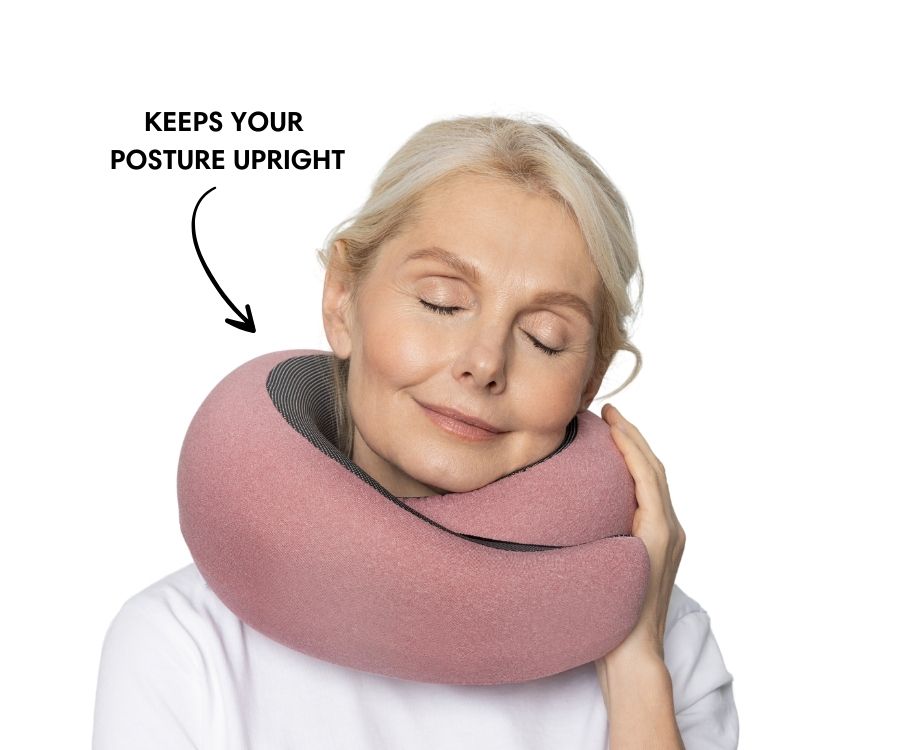 Memory Foam Travel Neck Pillow — Ergonomic Contour Fit, Compact Carry Size