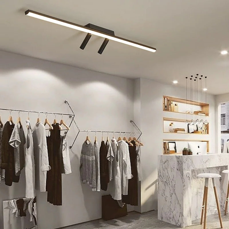 80–100cm Black Linear LED Ceiling Light — Adjustable Spotlights