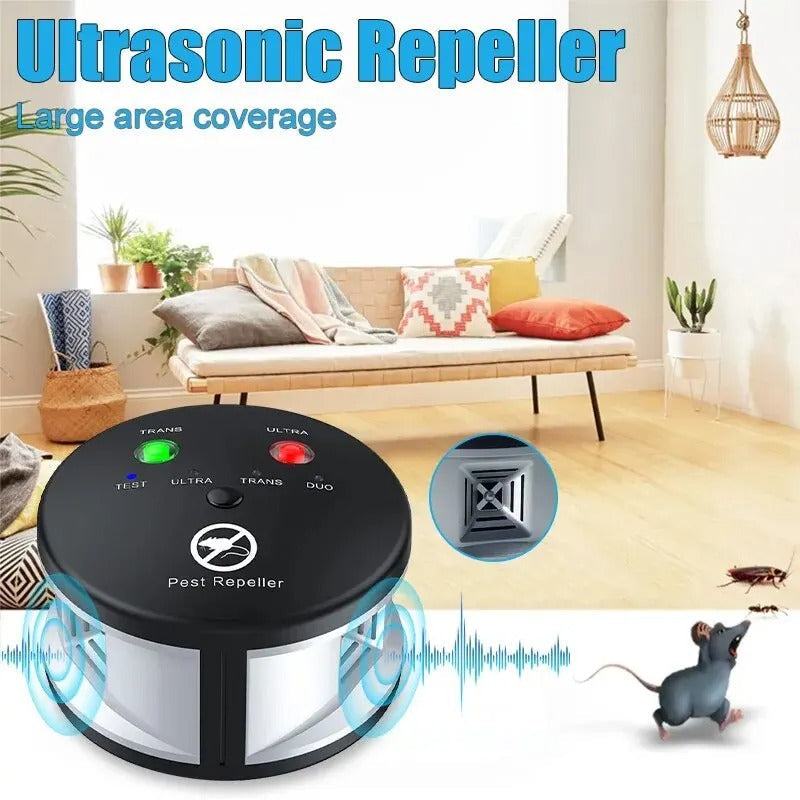 SonicGuard Ultrazvukový odpuzovač hlodavců — dva reproduktory, nastavitelná frekvence