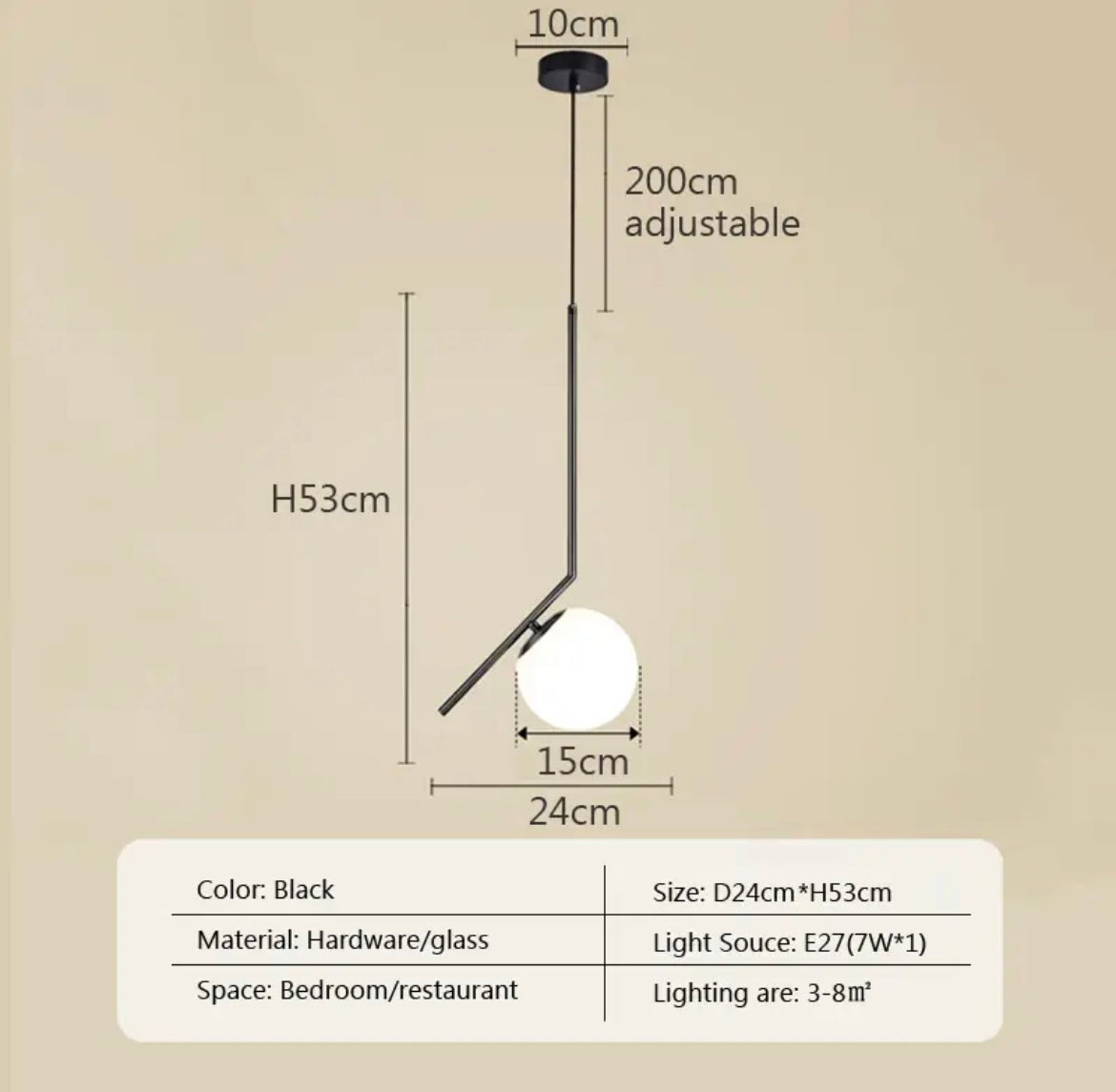 LumoSphere Opal Glass Diffuser Pendant Light For Living Spaces
