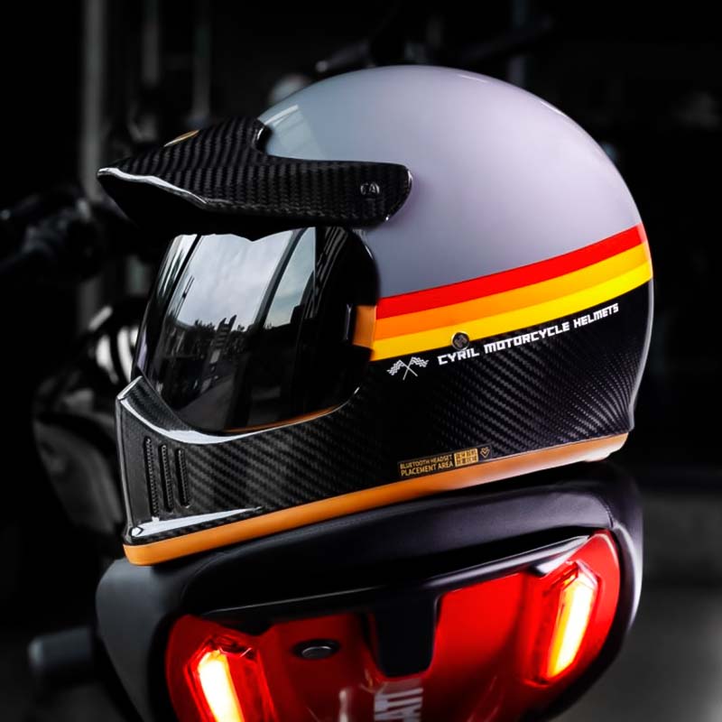 F380G Motorrad-Vollvisierhelm aus Carbonfaser — DOT/ECE-zugelassen