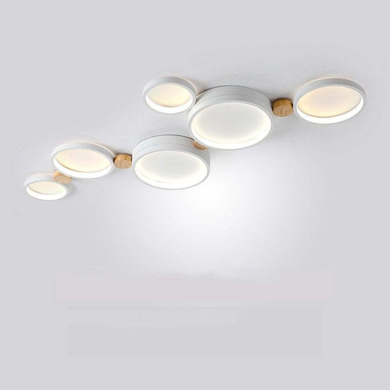 Plafonnier en métal blanc et gris NovaLumen — Design contemporain