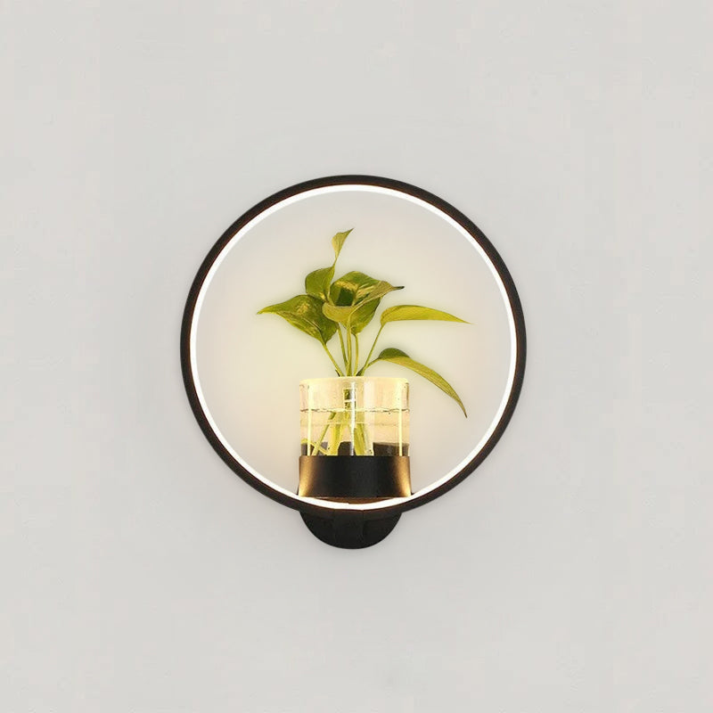 VerdantGlow Wall Light Planter Glass Plant Vessel Gallery Decor