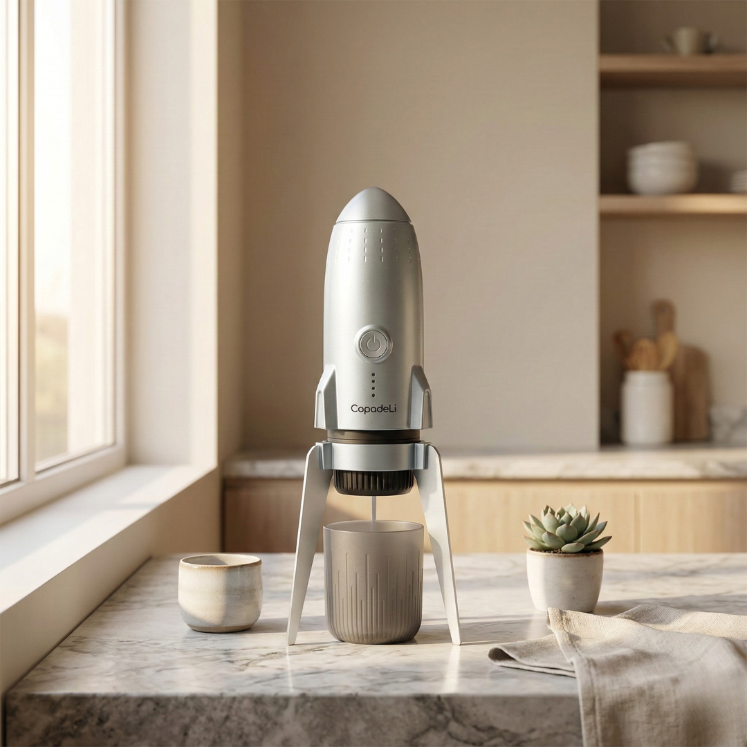 Portable Self-Heating Espresso Machine — Compact Electric Brew Device