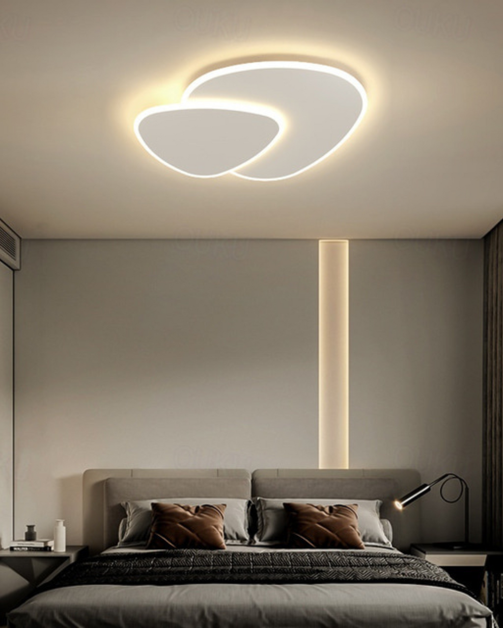 Asymmetrical Ceiling Light — Integrated LED Warm Glow