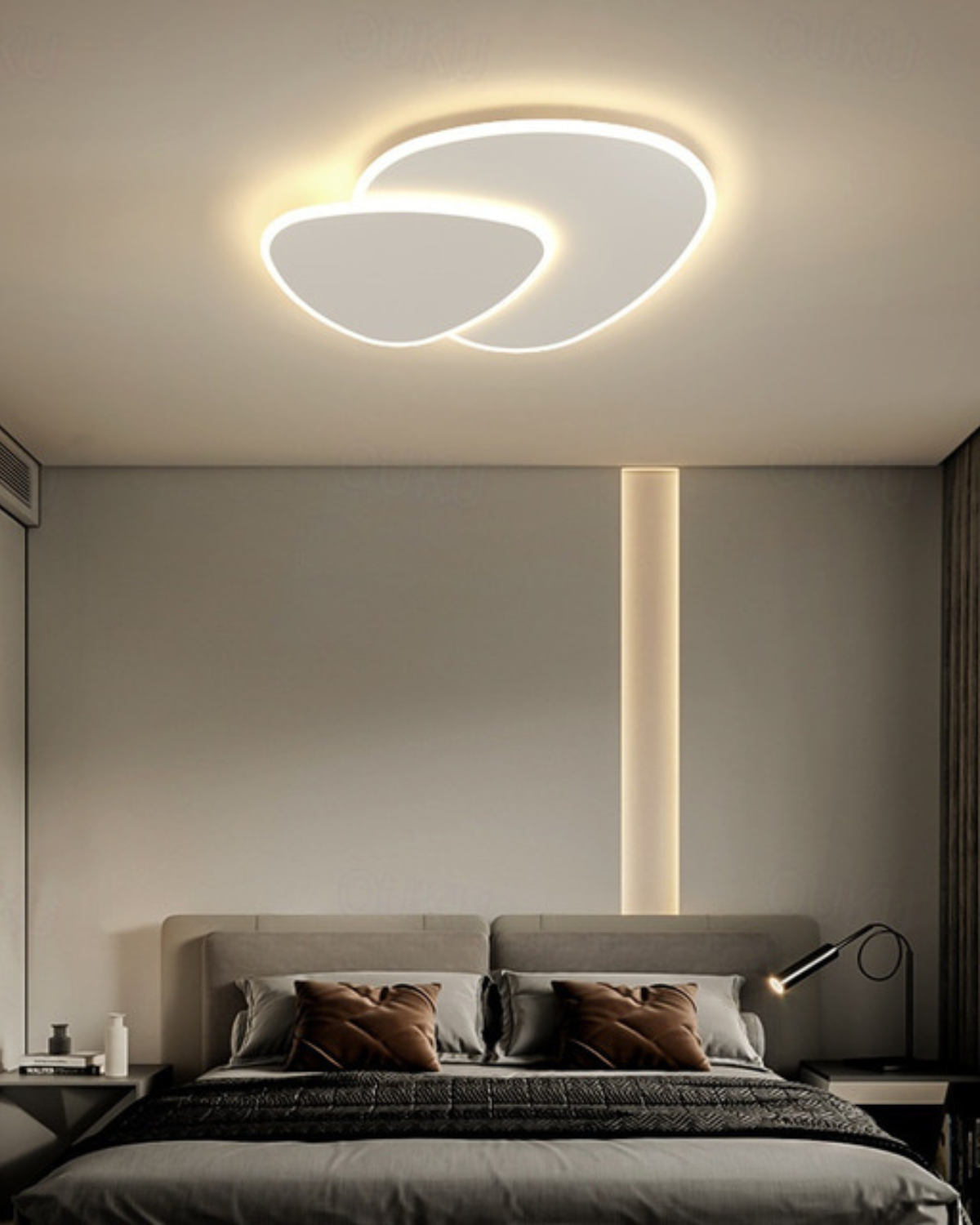 Asymmetrical Ceiling Light — Integrated LED Warm Glow