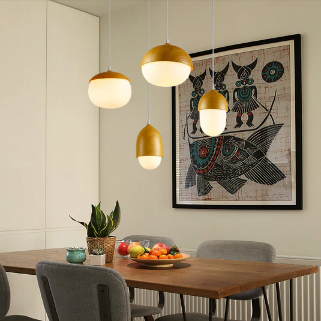Ardena Handcrafted Walnut Pendant Light For Dining Table
