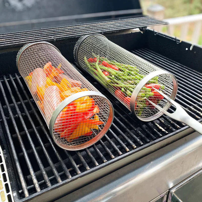 Sizzlecraft prémium BBQ-grillkosár zöldségekhez, halhoz és húshoz