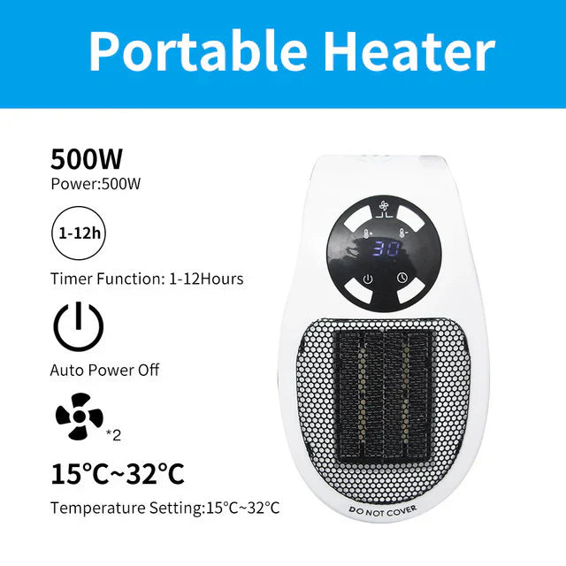 500W Mini Portable Electric Heater | Filindra
