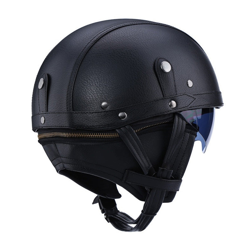 Vintage Casco Moto Helmet — DOT Safety, Retractable Brown Lens