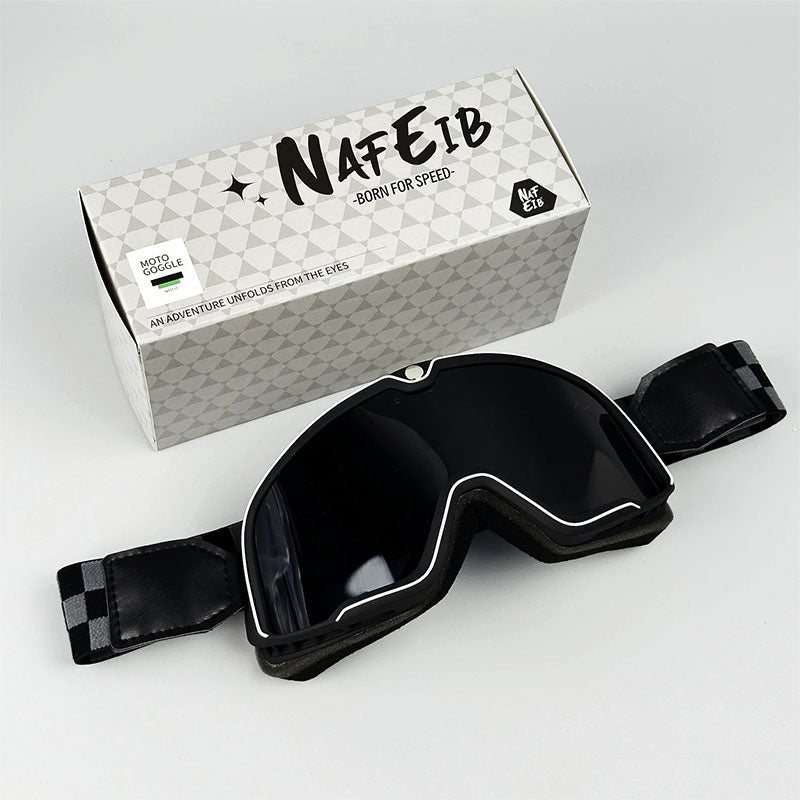 Retro-Motorradbrille - UV-Schutz, passt über Brillen