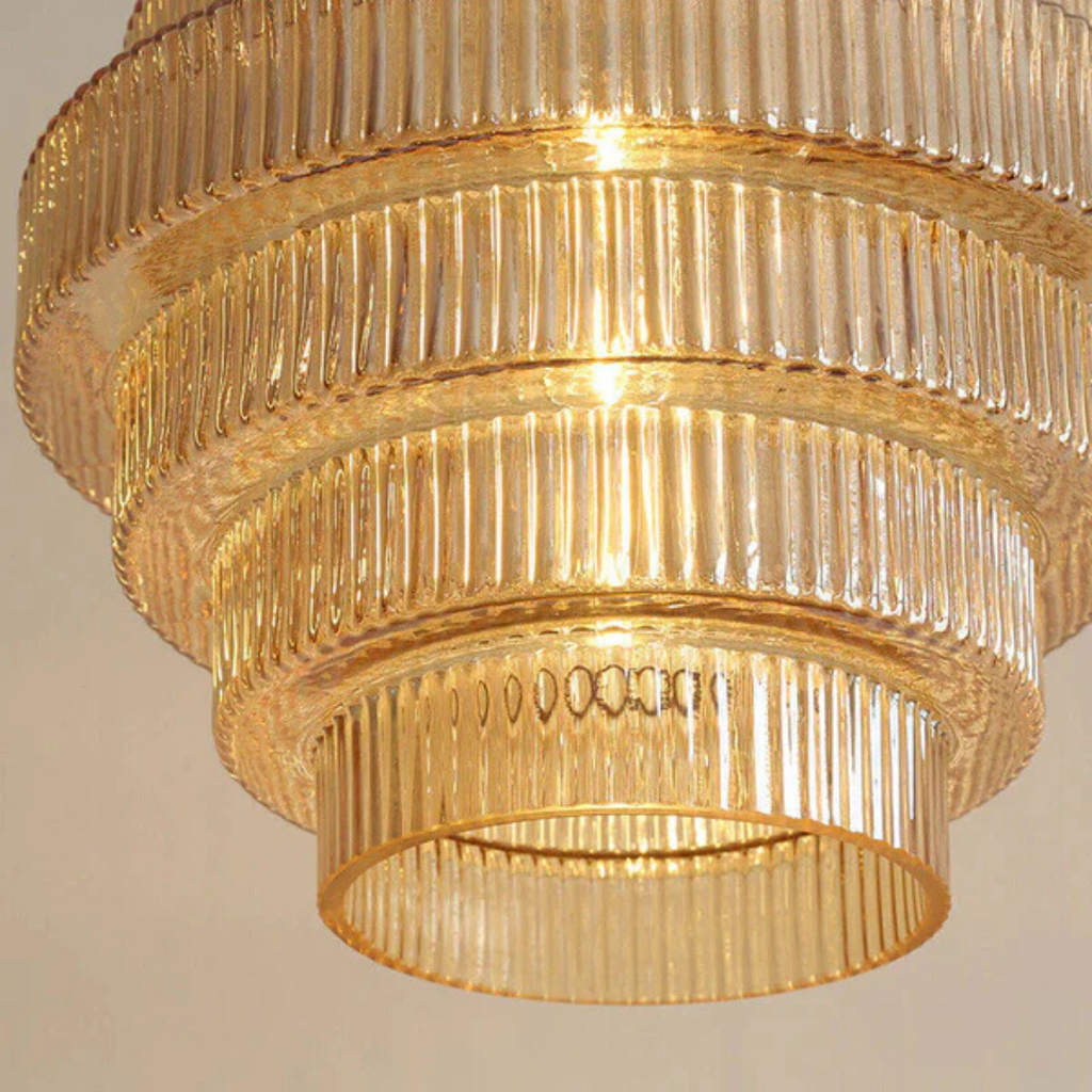 Kirrea Messing Akzent Glas Pendelleuchte im Vintage-Stil