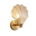 Sylvara Brass Finish Glass Shell Wall Light For Bedrooms And Living Rooms