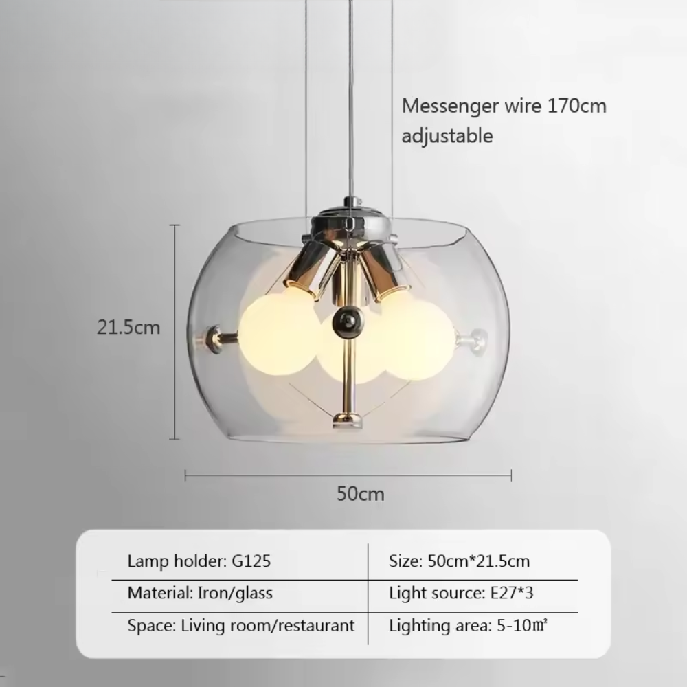 NovaLume Glass LED Pendant Light for Kitchens and Dining Areas