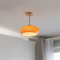 Vintage Round Glass Ceiling Lamp — 12W Integrated LED, Balanced Illumination