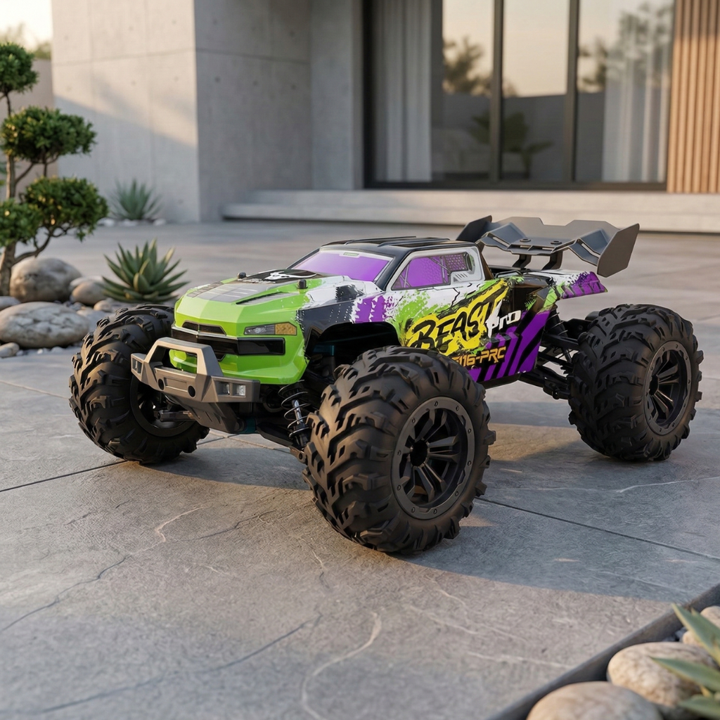Crawler RC 4WD ad alta velocità brushless in scala 1:16 — Camion radiocomandato