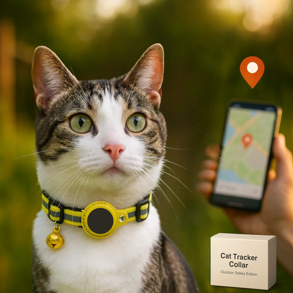Reflective Quick-Release Cat GPS Collar — Durable Construction, Secure Fastening