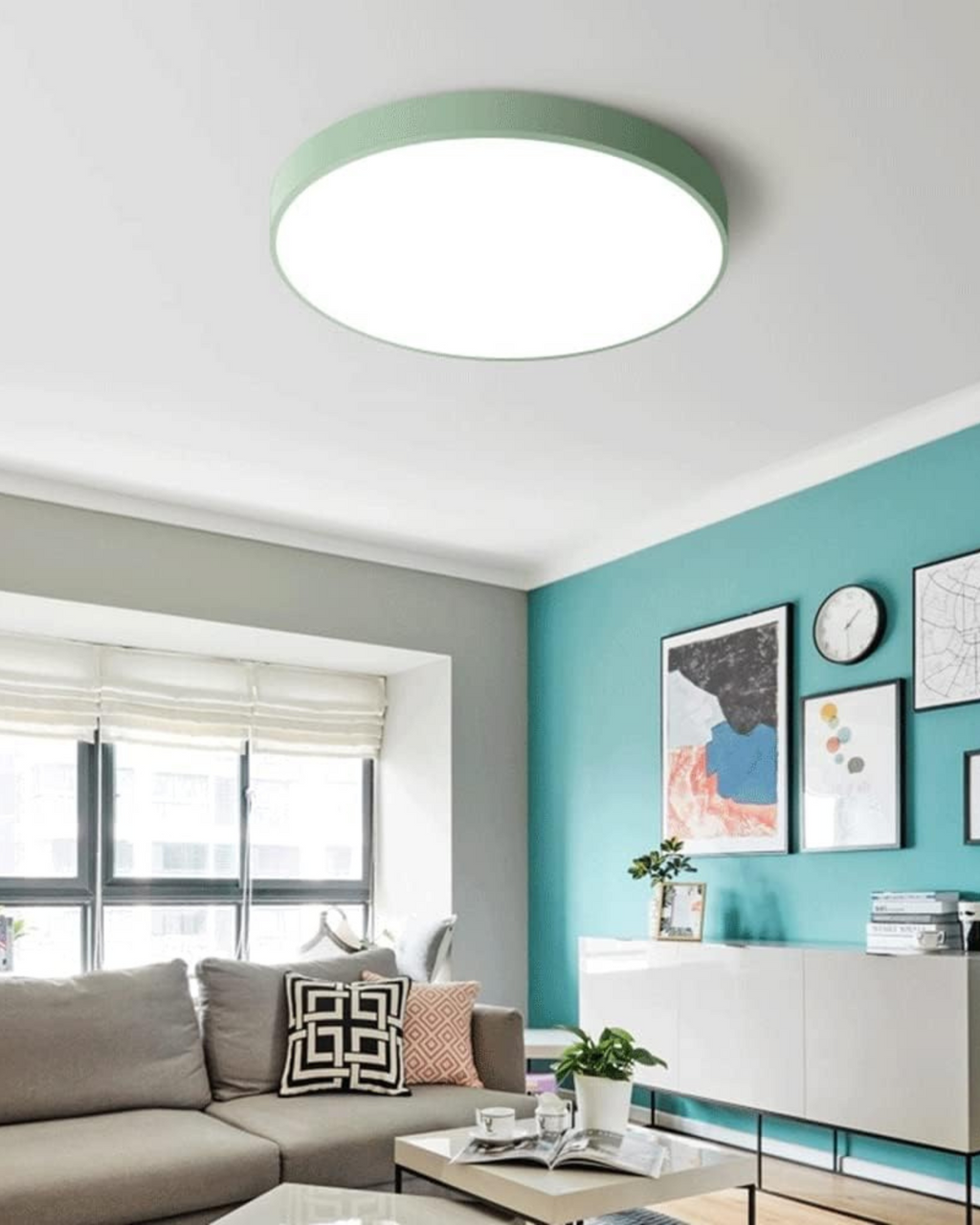 SolaraLume Minimal Modern Ceiling Light With Warm Ambient Glow