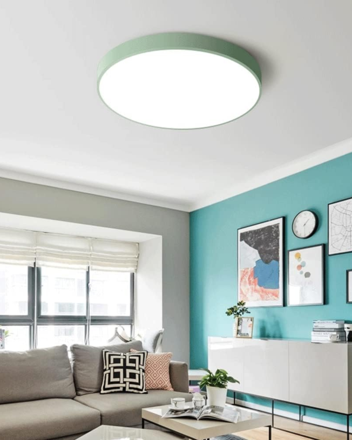 SolaraLume Minimal Modern Ceiling Light With Warm Ambient Glow