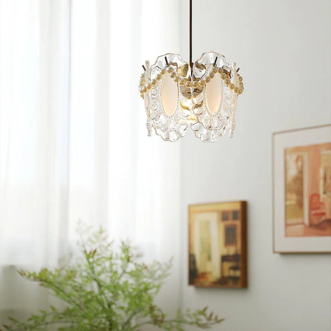 Asteria Pendant Lamp In Bloom Glass Design For Dining And Living Rooms