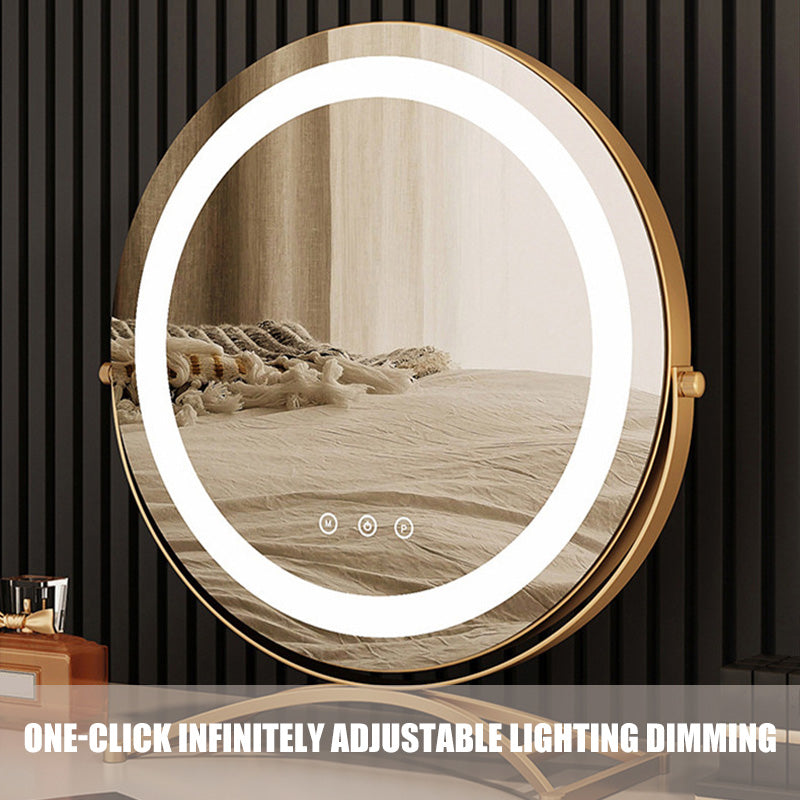 Specchio LED da trucco — Illuminazione dimmerabile, supporto con rotazione a 360 gradi, pannello di controllo touch