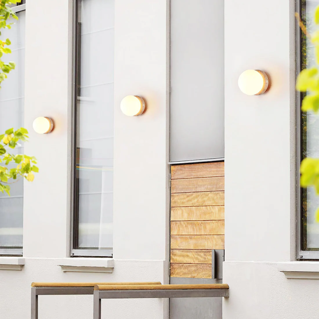 Travertine TerraLux Exterior Wall Light On Facades And Walkways
