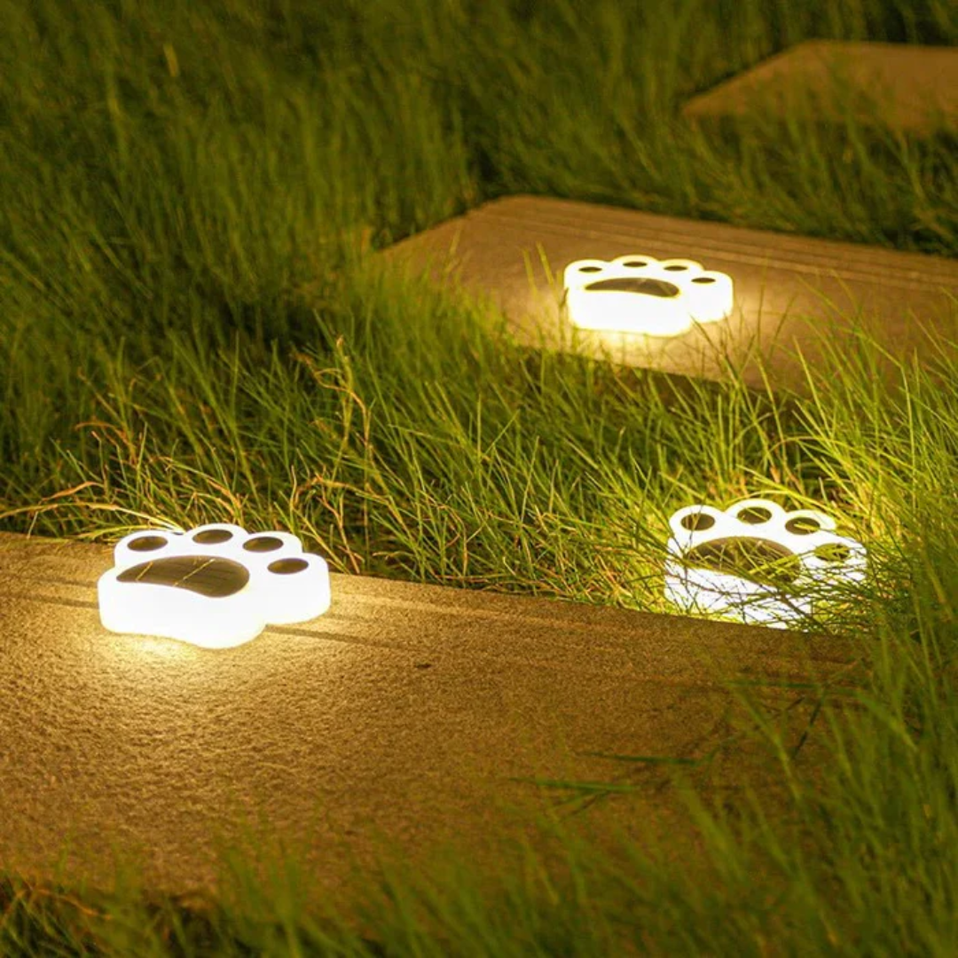 Lampa solară de exterior PawGlow cu panou de autoîncărcare pentru căi  