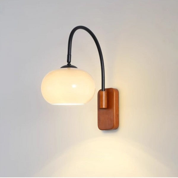 Bauhaus drehbare Wandlampe aus Persimmon-Glas - Schwenkbarer Schirm