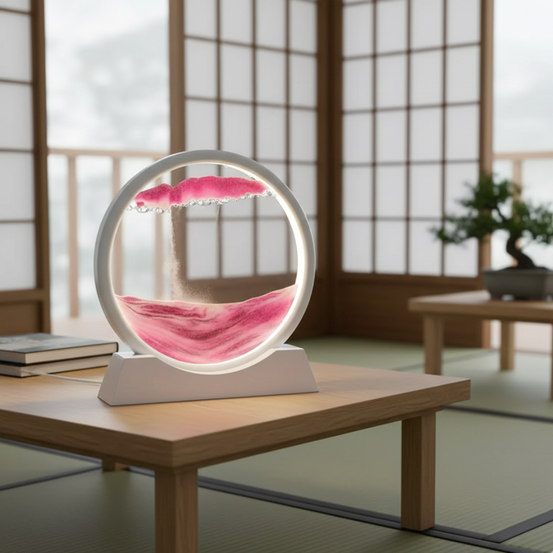 Gravity Flow Sand Art Frame — Circular Multi-Hued Kinetic Decor
