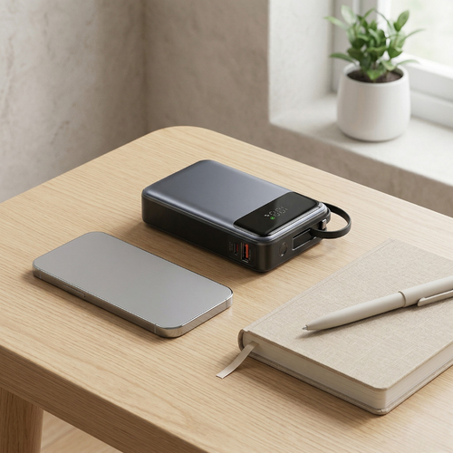 Φορητό power bank 20000mAh — Ενσωματωμένο καλώδιο, γρήγορη φόρτιση