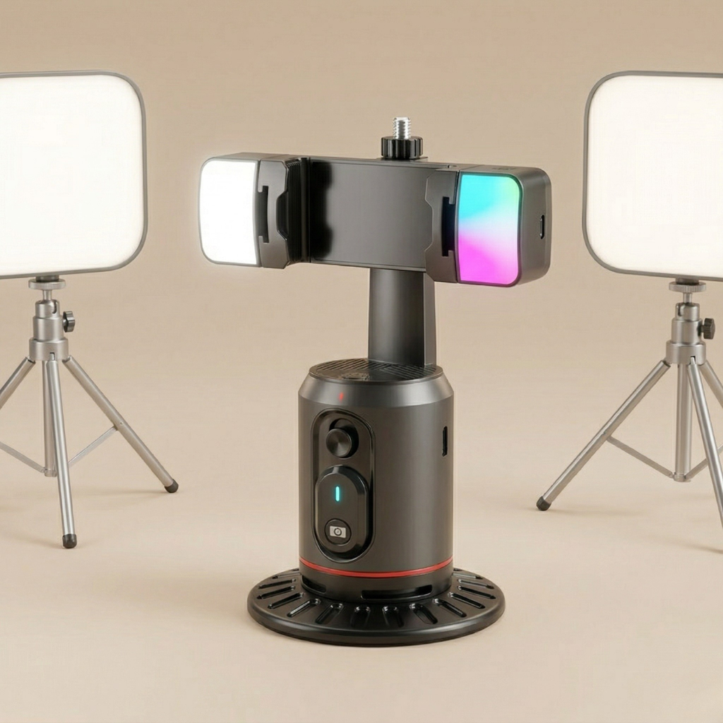 Chytrý sledovací gimbal stabilizátor — motorizovaný držák proti otřesům, inteligentní sledování obličeje