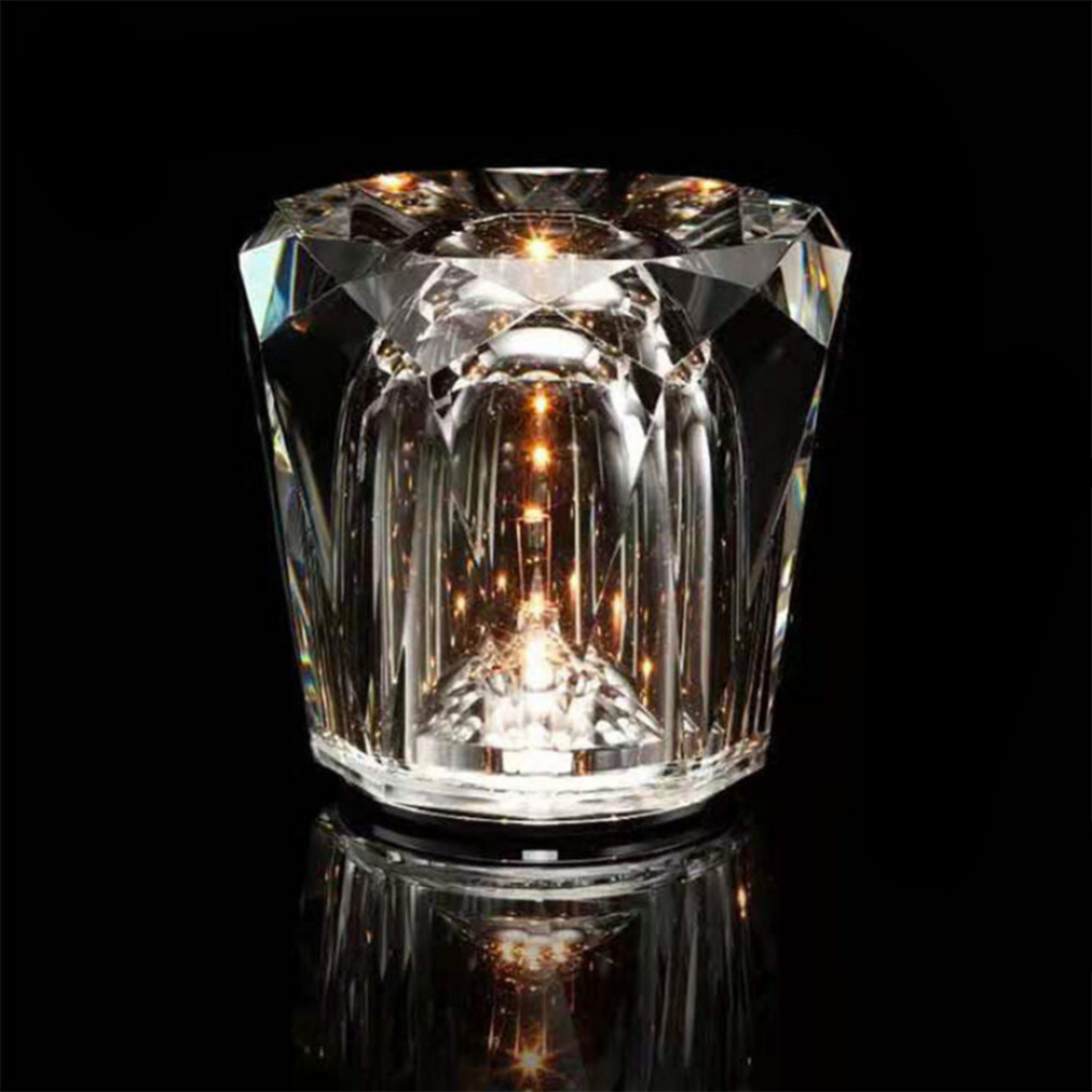 Solara CrystalGlow Rechargeable LED Lamp Faceted Crystal