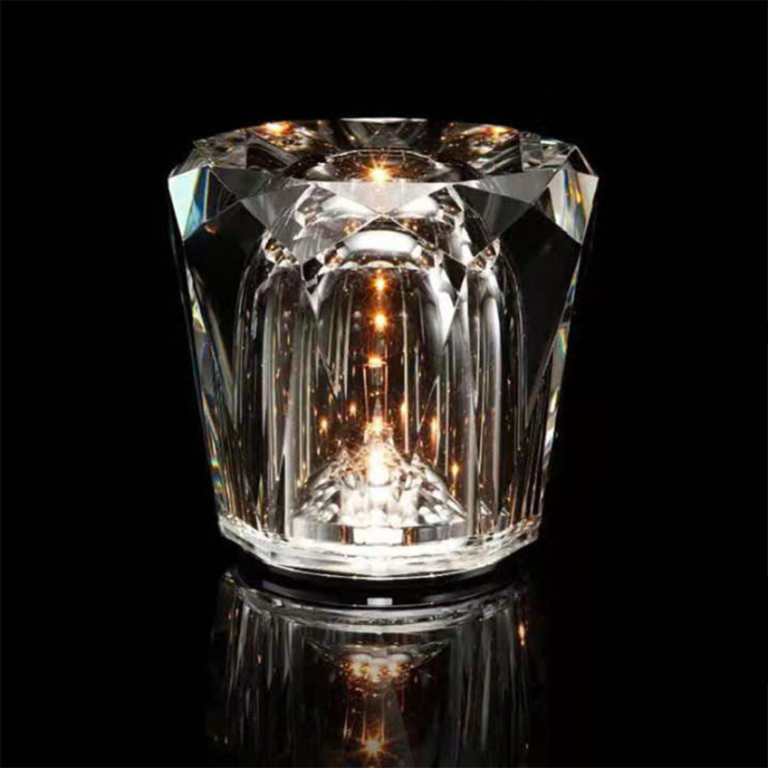 Solara CrystalGlow Rechargeable LED Lamp Faceted Crystal