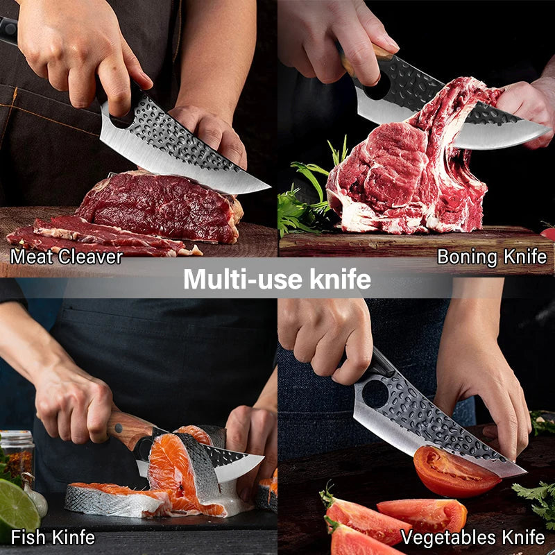 Faca de cozinha japonesa artesanal Huusk Premium Control — fio de corte de precisão